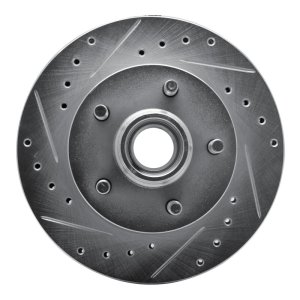 Ford F-150 Brake Rotor (1) - Front Left - R1 Concepts - Drilled & Slotted - Silver - `04-`08